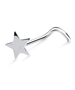 Star Silver Curved Nose Stud NSKB-731s